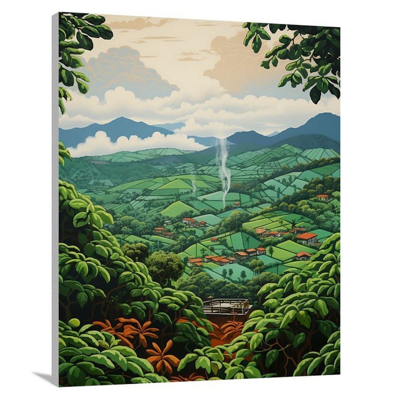 Emerald Mist: Colombia's Coffee Plantations - Canvas Print