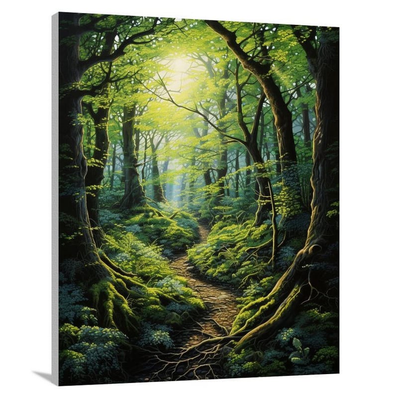 Emerald Whispers: Ireland's Mystical Forest - Canvas Print