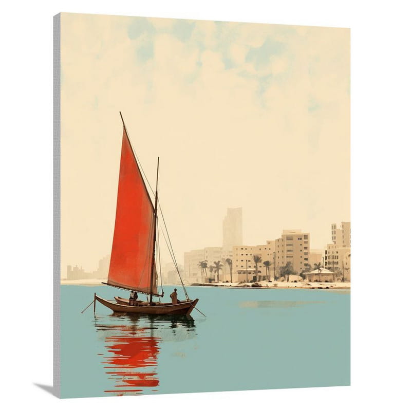 Emirates' Red Sail - Canvas Print