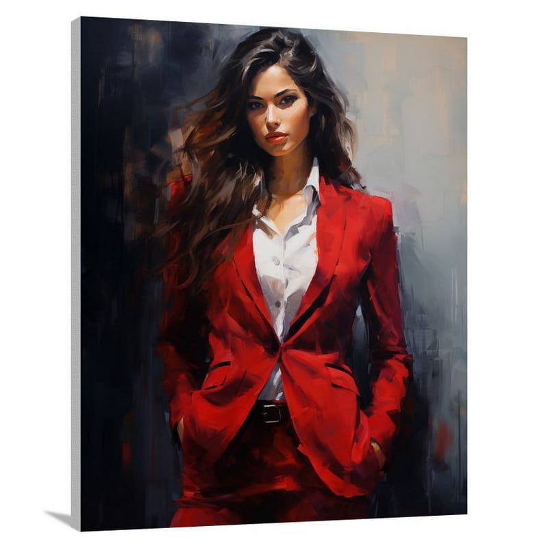 Empowered Elegance: Women's Suit - Canvas Print