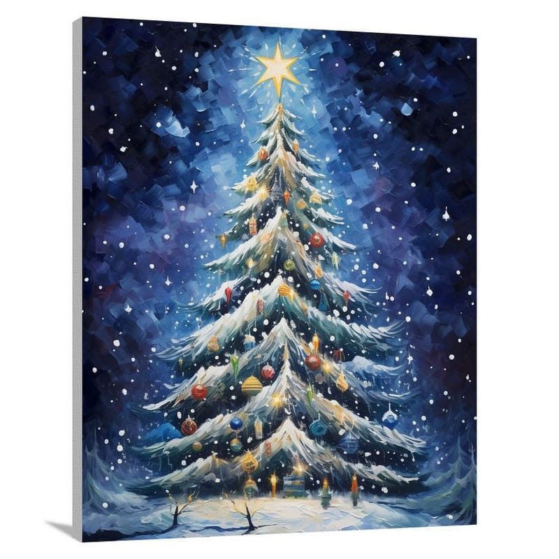 Enchanted Elegance: Christmas Tree Delight - Canvas Print