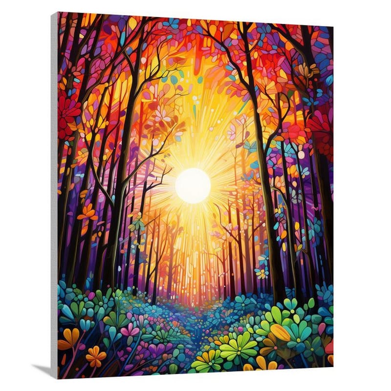 Enchanted Forest: A Vibrant Canopy - Pop Art - Canvas Print