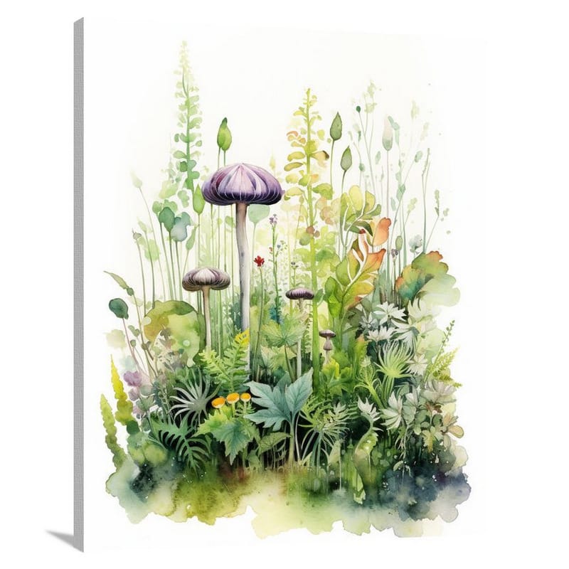 Enchanted Herbs: A Mystical Garden - Canvas Print