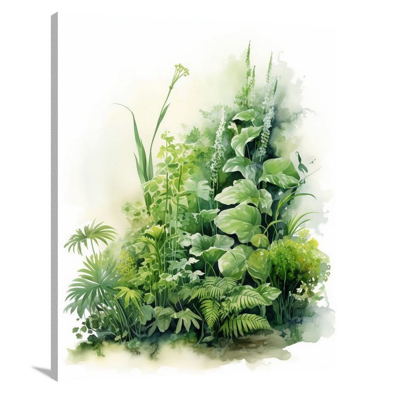 Enchanted Herbs: A Mystical Garden - Watercolor - Canvas Print