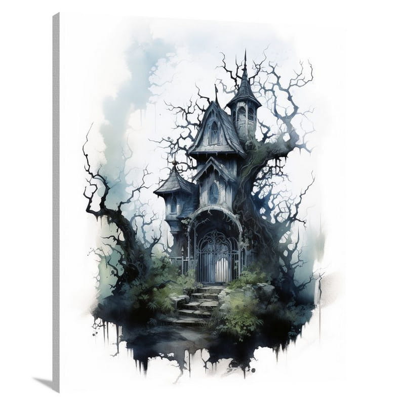 Enchanted Shadows: Haunted House - Canvas Print