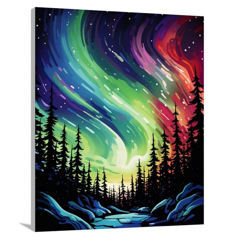Enchanting Aurora Borealis - Pop Art - Canvas Print