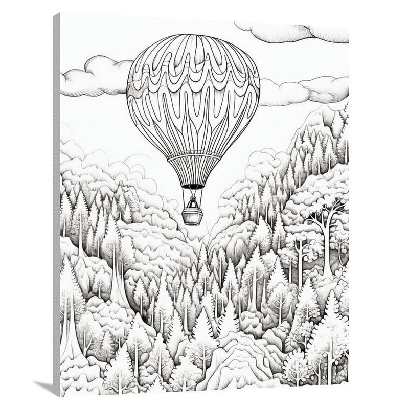 Enchanting Balloon - Black And White - Canvas Print
