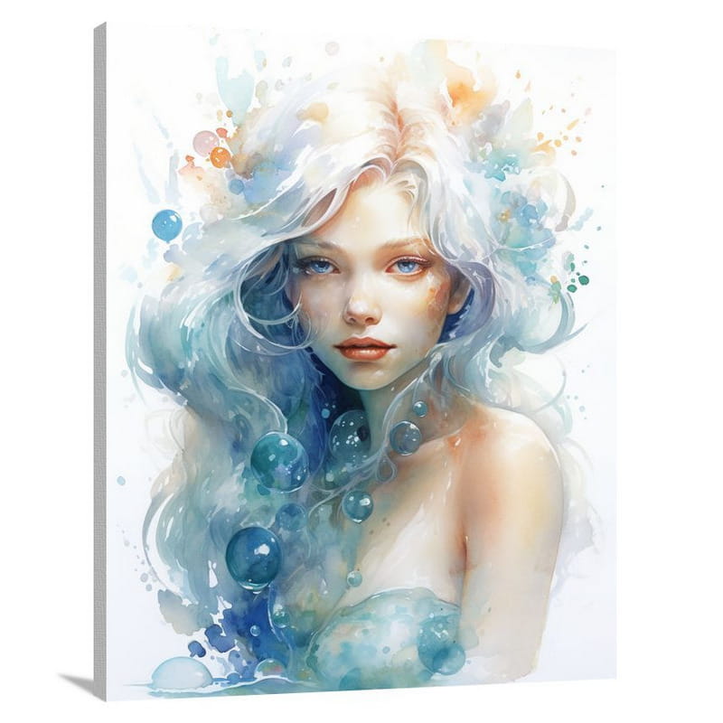 Enchanting Mermaid's Wish - Watercolor - Canvas Print