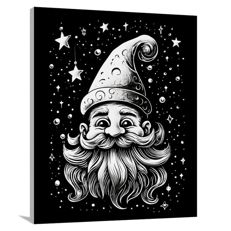 Enchanting Night: Christmas Gnome - Canvas Print