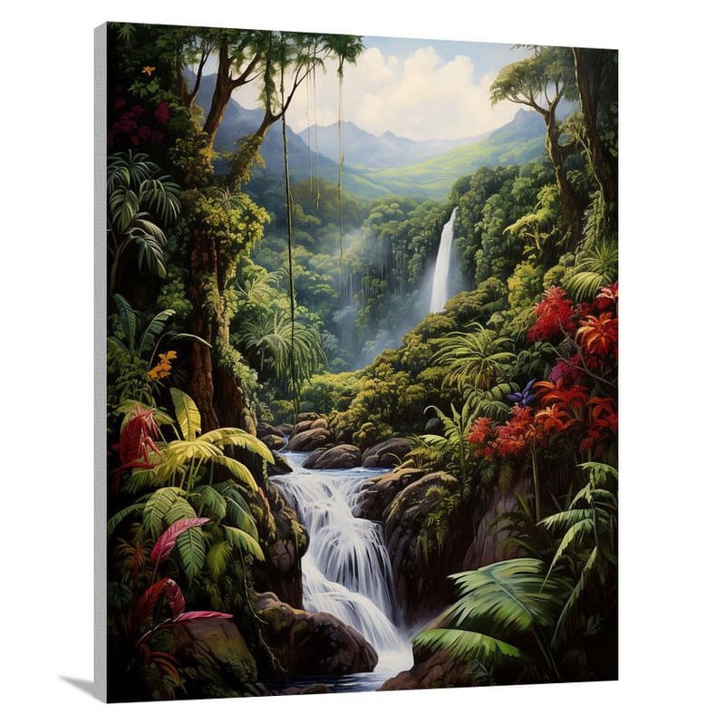 Enchanting Waterfall: Dominican Republic - Canvas Print