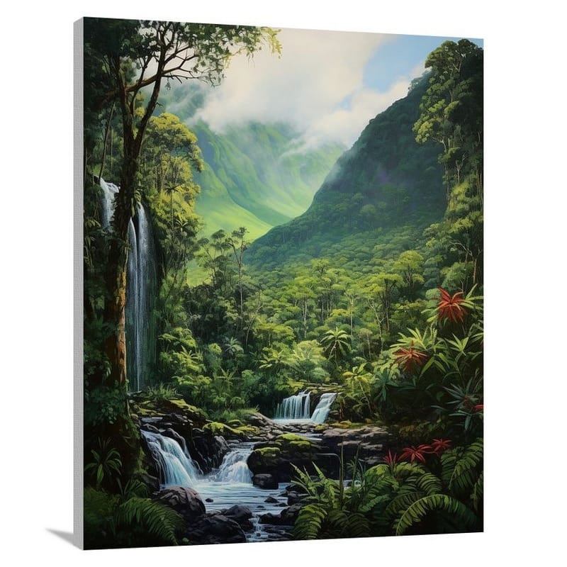 Enchanting Waterfall: Dominican Republic - Contemporary Art - Canvas Print