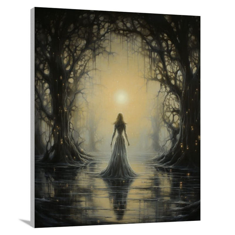 Enchantress of the Moonlit Grove - Canvas Print