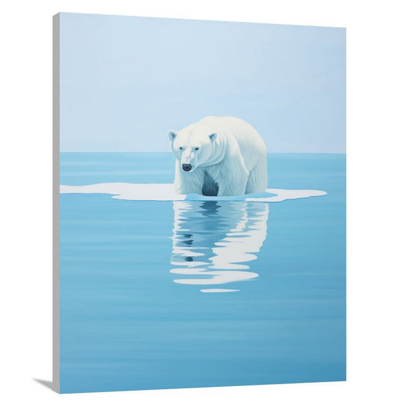 Endangered Beauty: Polar Bear - Minimalist - Canvas Print