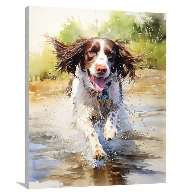 English Springer Spaniel: Beach Bliss - Canvas Print