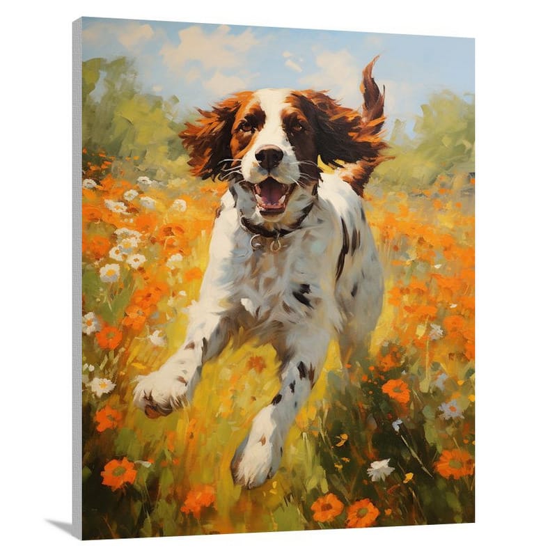 English Springer Spaniel: Joyful Dash - Canvas Print