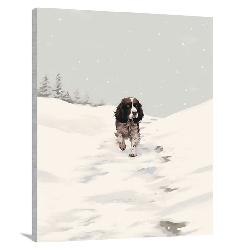 English Springer Spaniel: Winter Whimsy - Canvas Print