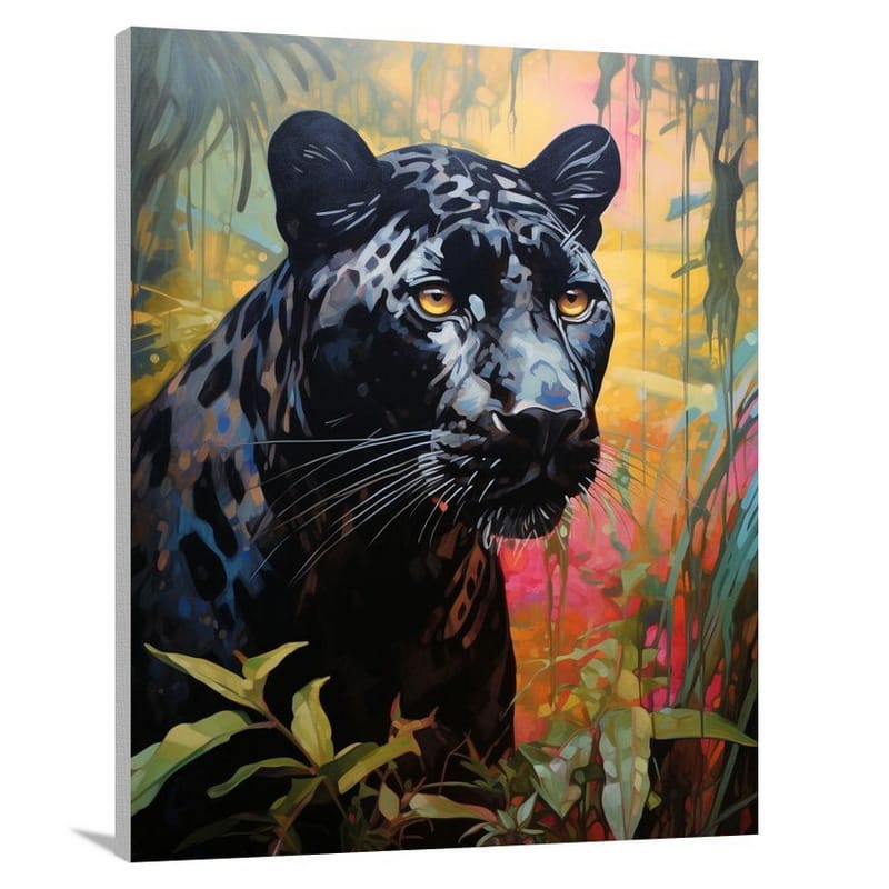 Enigmatic Panther: A Pop Art Wildlife - Canvas Print