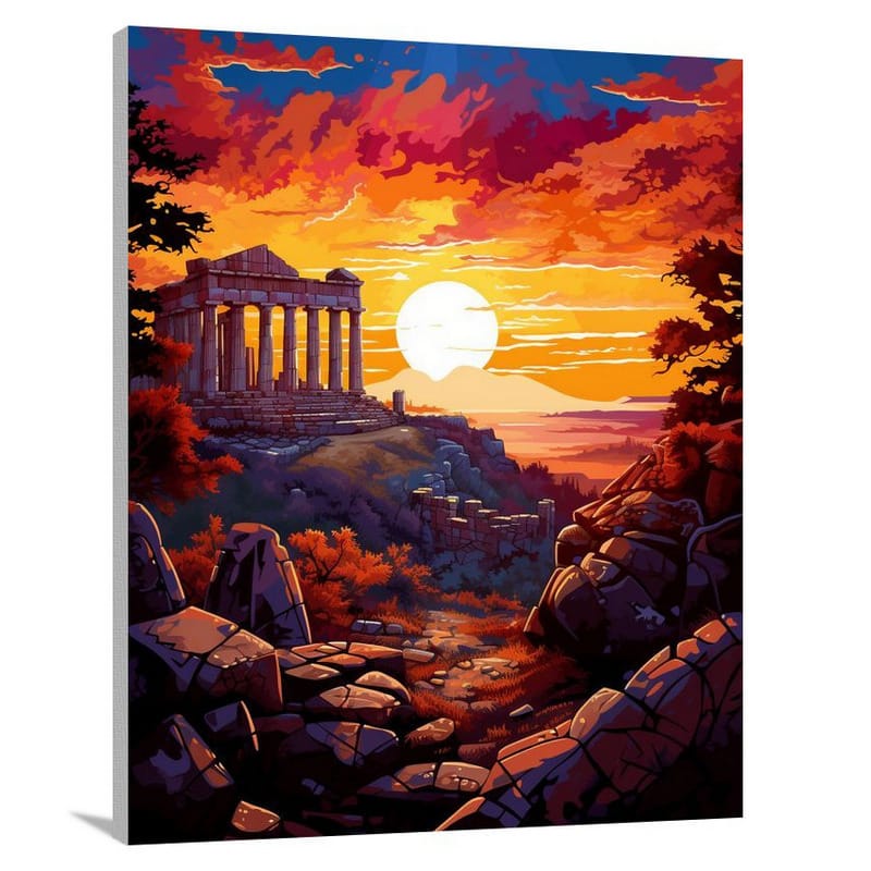 Enigmatic Ruins: Acropolis - Pop Art - Canvas Print