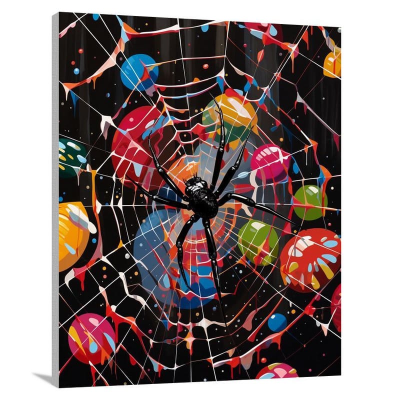 Ensnared Symphony: Spider Web - Canvas Print