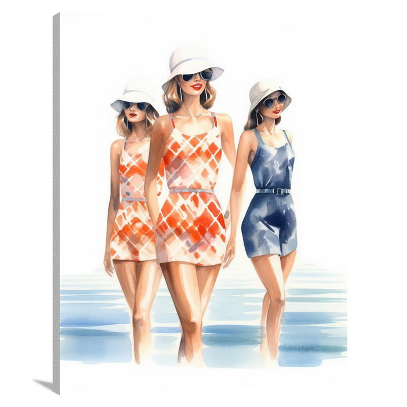 Eternal Elegance: Women's Swimsuit & Bikini - Watercolor - Canvas Print