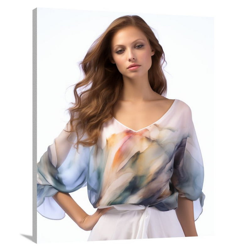 Ethereal Elegance: Women's Top - Watercolor - Canvas Print
