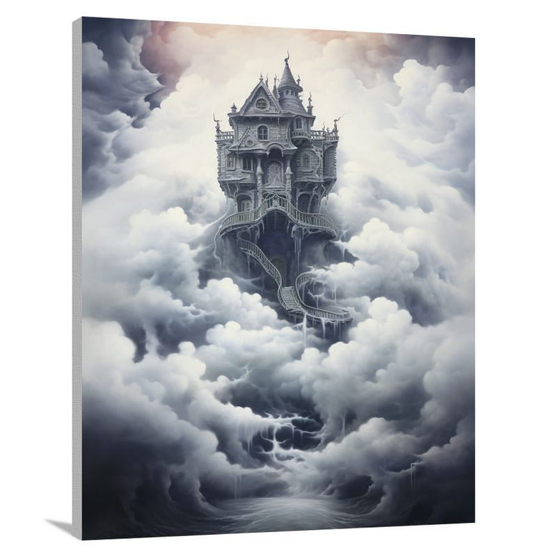 Ethereal Enchantment: Haunted House - Canvas Print