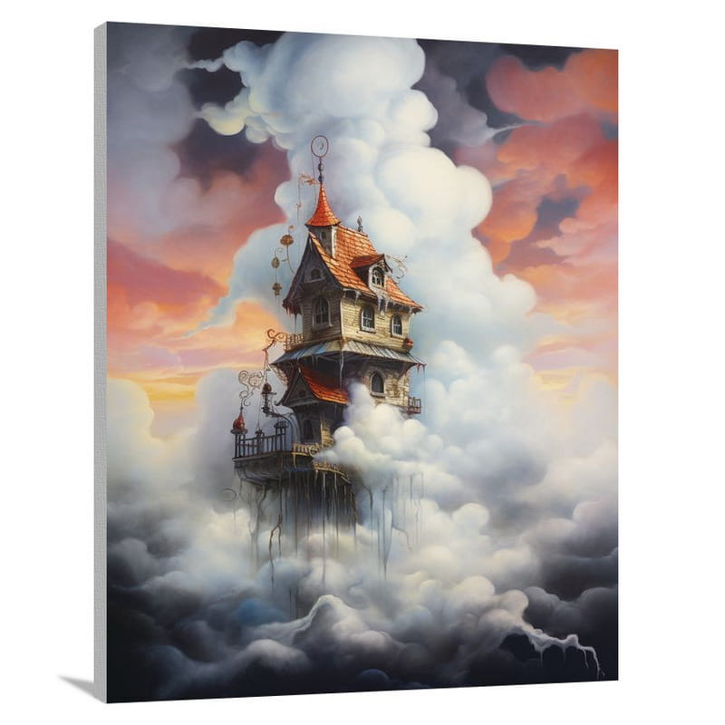 Ethereal Enchantment: Haunted House - Contemporary Art - Canvas Print