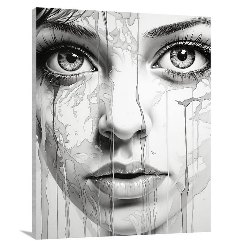 Ethereal Gaze: Eye of the People - Black And White - Canvas Print