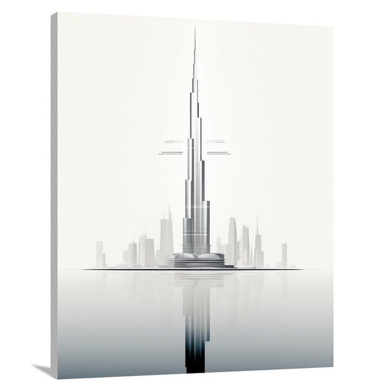Ethereal Heights: Burj Khalifa's Serenity - Canvas Print