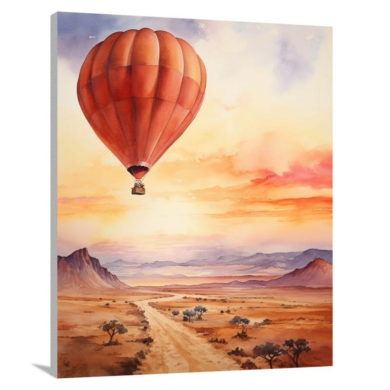 Ethereal Journey: Hot Air Balloon - Watercolor - Canvas Print