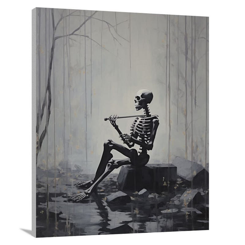 Ethereal Melodies: Skeleton's Lament - Canvas Print