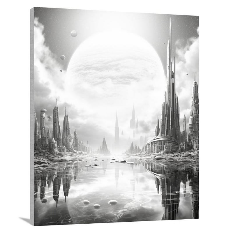 Ethereal Metropolis: Space Fiction - Canvas Print