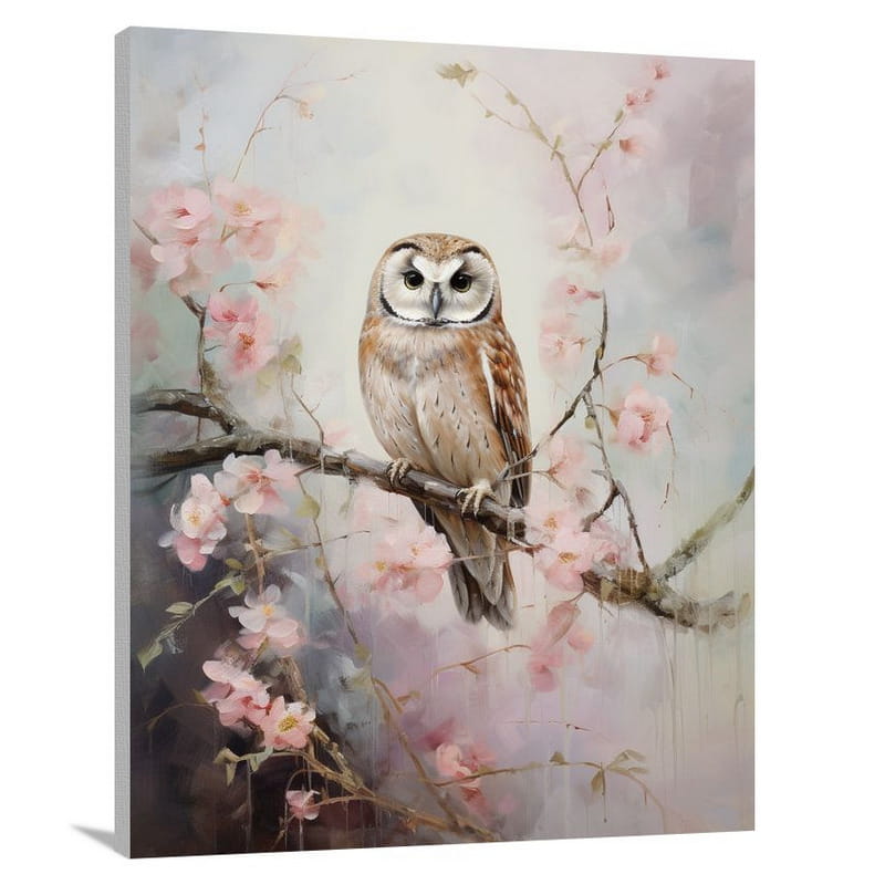 Ethereal Owl: Symphony of Birds - Canvas Print