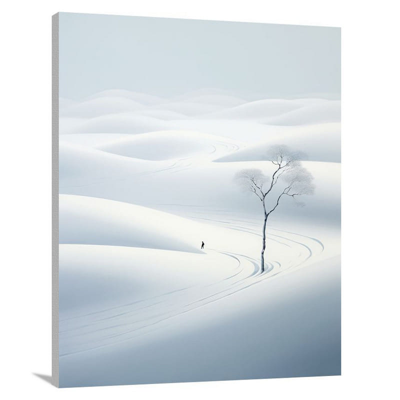 Ethereal Silence: Snowscape Symphony - Canvas Print