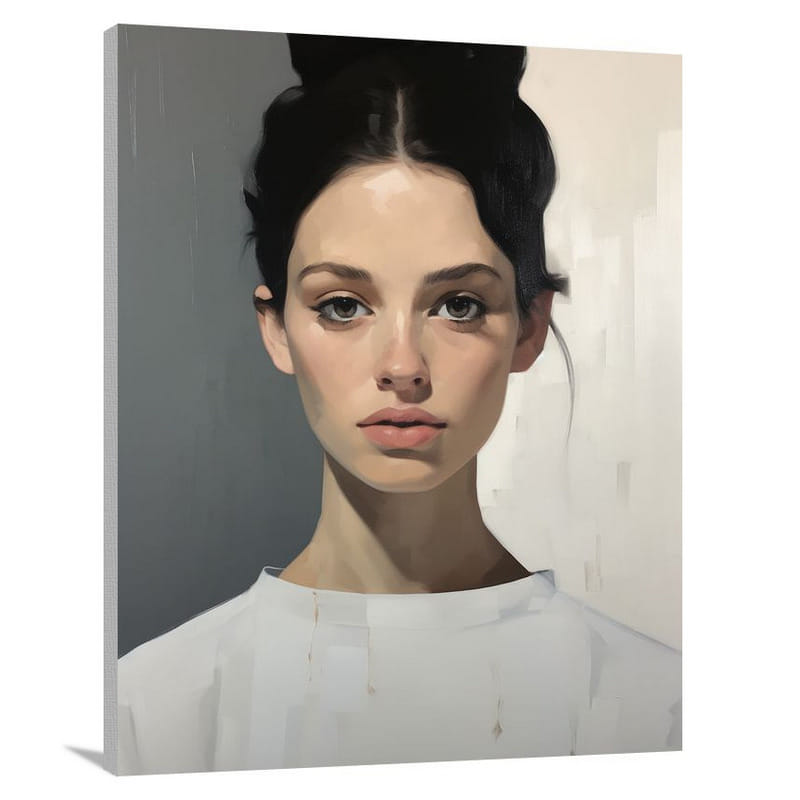 Ethereal Strength: Female Portrait - Canvas Print