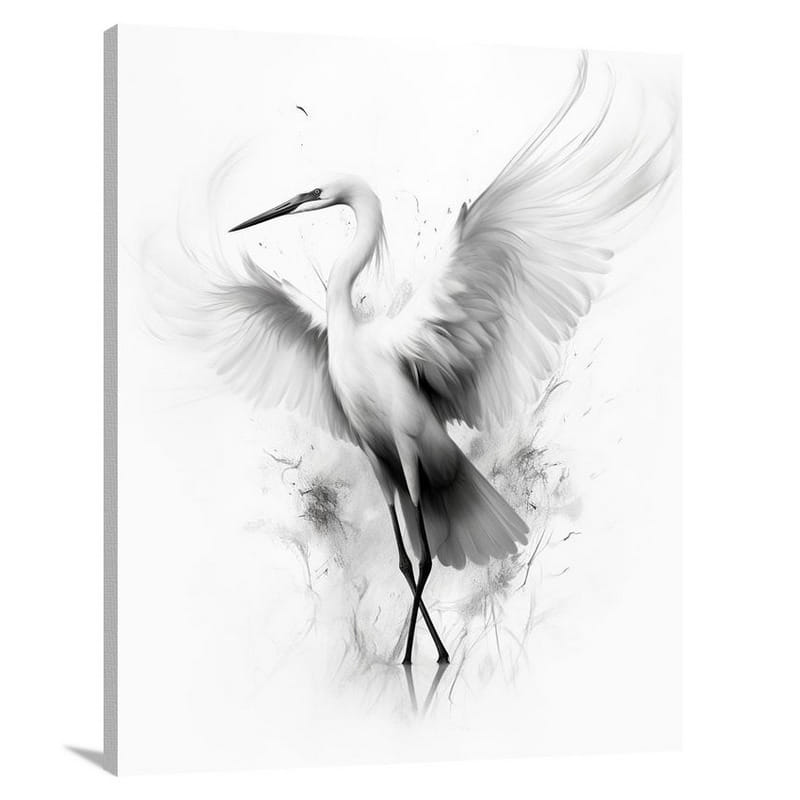 Ethereal Symphony: Egrets Dance in Harmony - Canvas Print