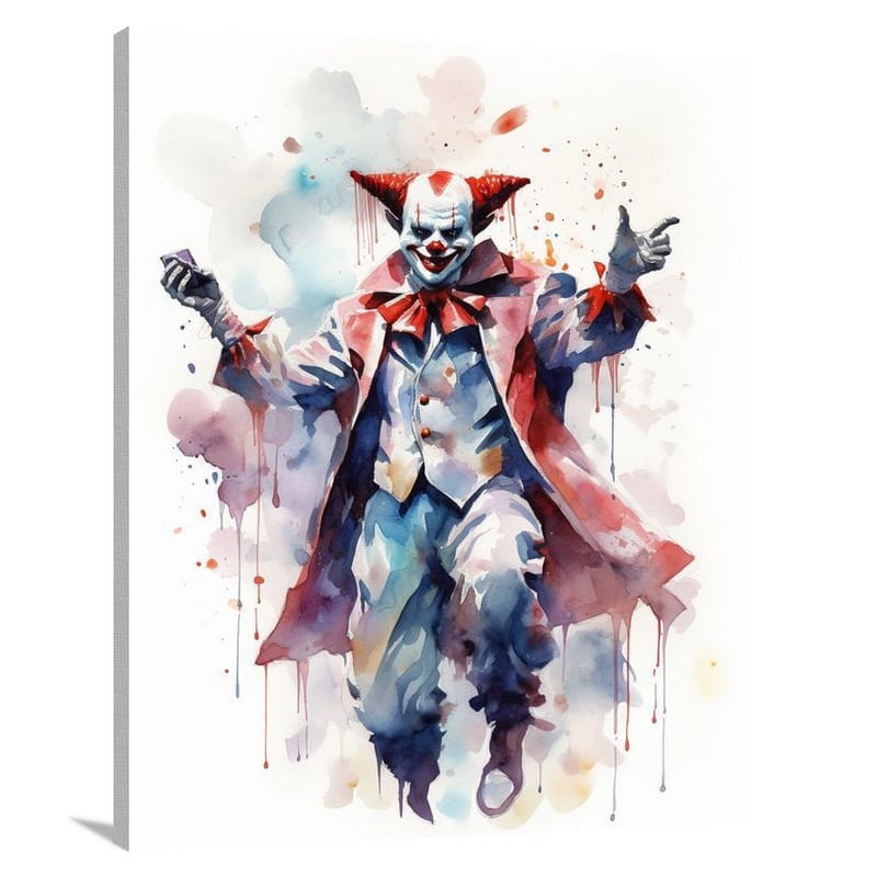 Evil Clown's Twilight Circus - Watercolor - Canvas Print