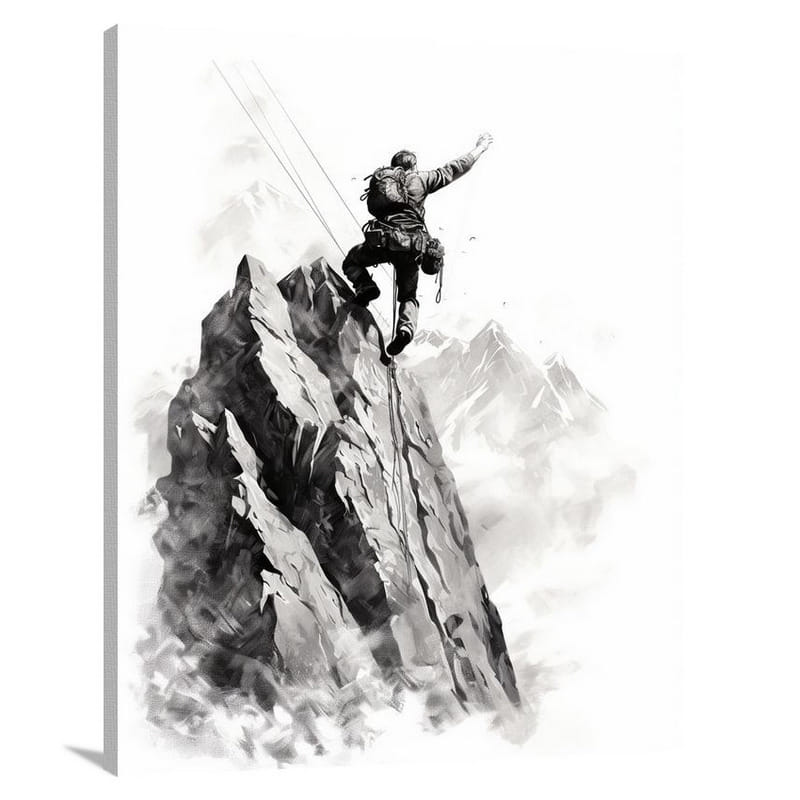 Extreme Ascent - Black And White - Canvas Print