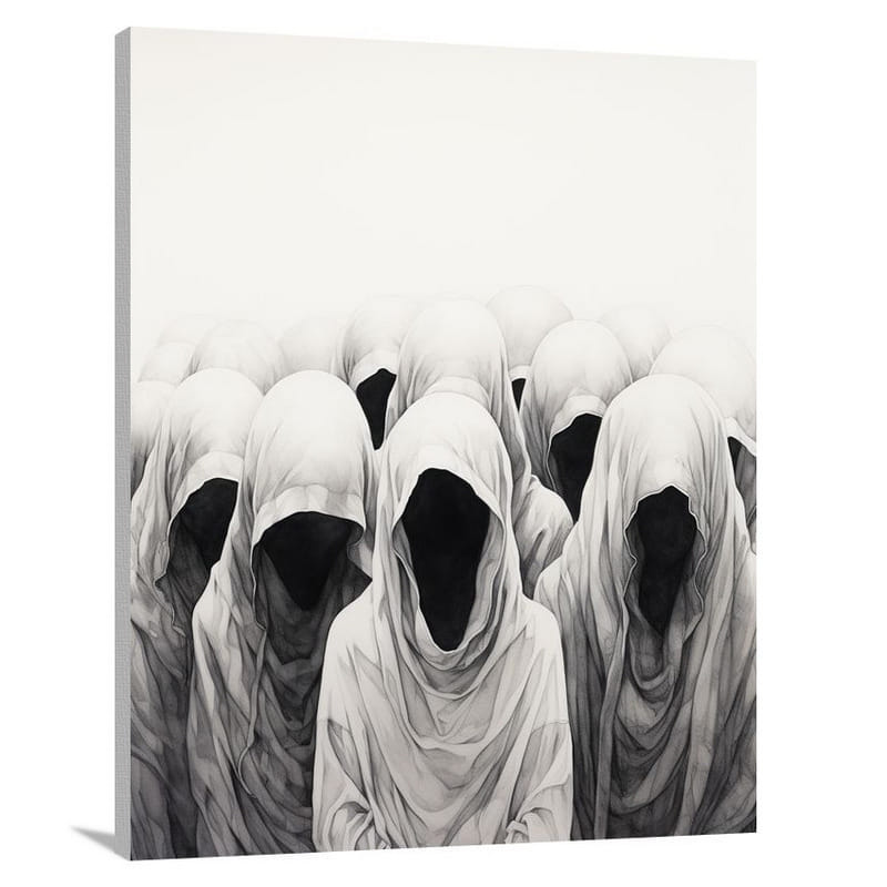 Faceless - Black and White - Black And White - Canvas Print