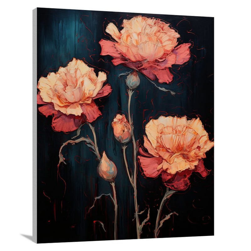 Fading Beauty: Carnation's Melancholy - Canvas Print