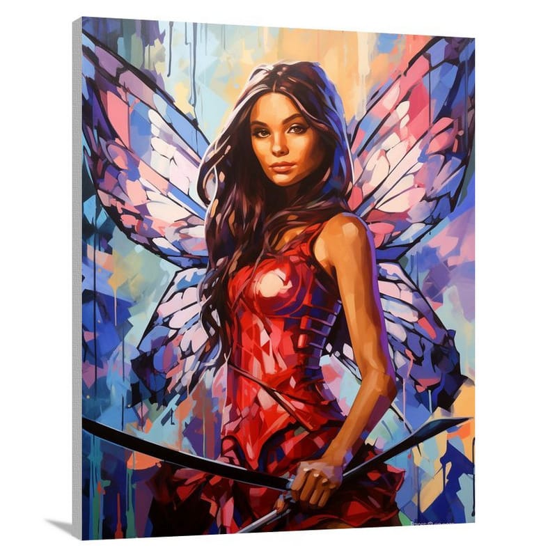 Fairy Warrior: Guardian of Realms - Canvas Print