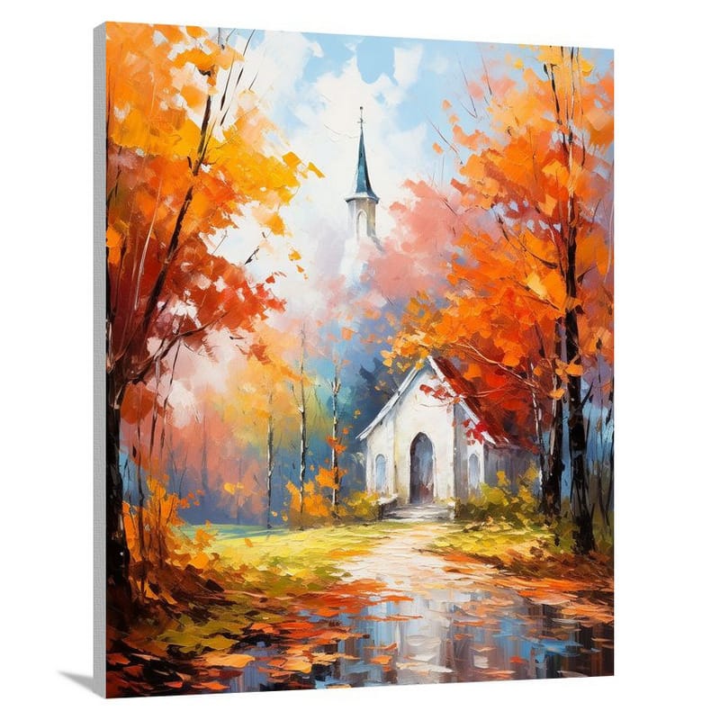 Faith's Autumn Serenity - Impressionist - Canvas Print