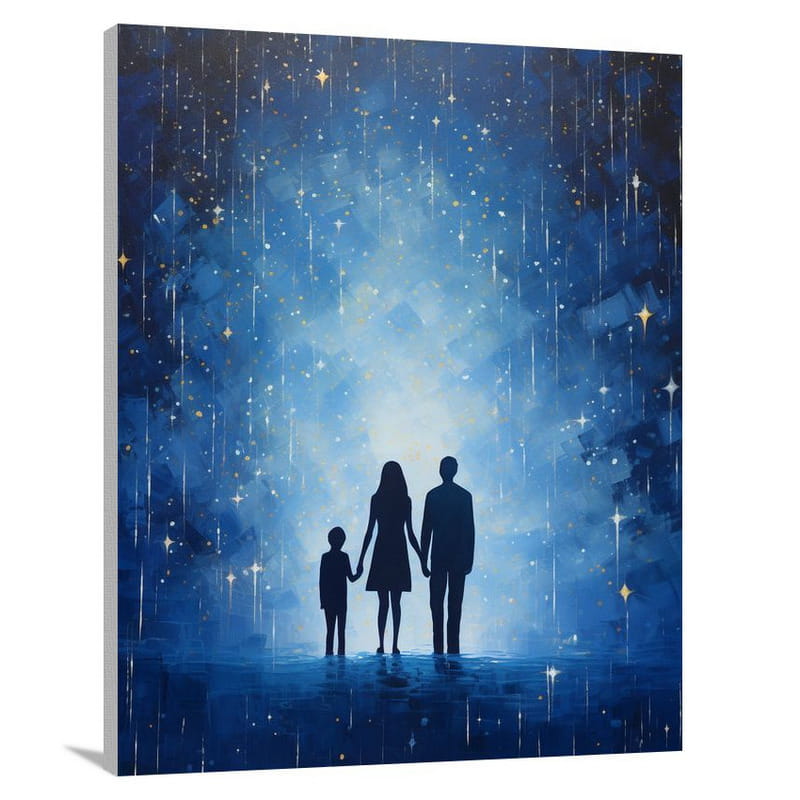 Family's Starry Dreams - Minimalist - Canvas Print