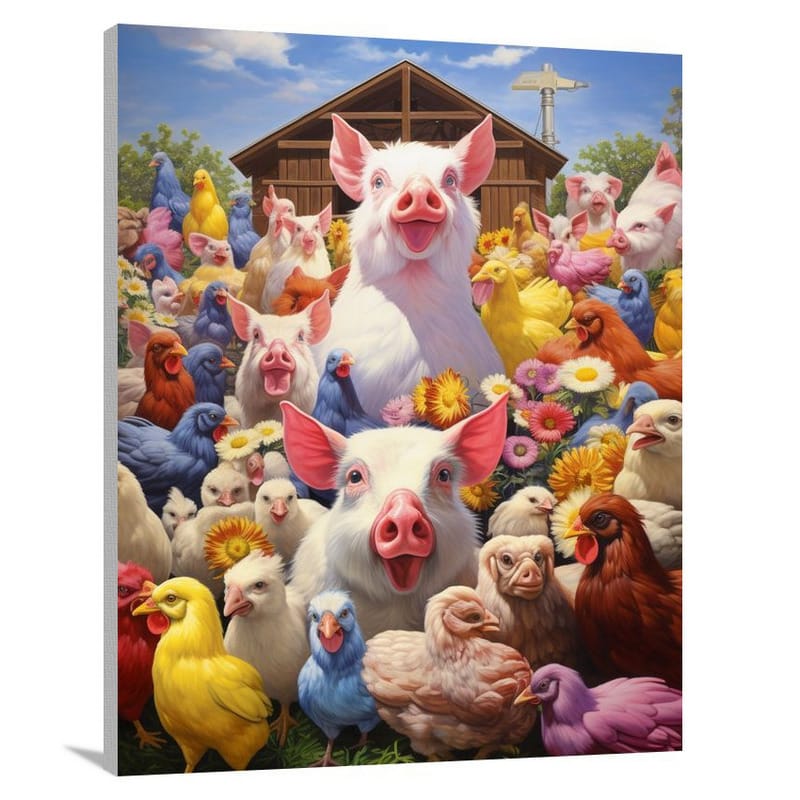Farm Animal Frenzy - Canvas Print