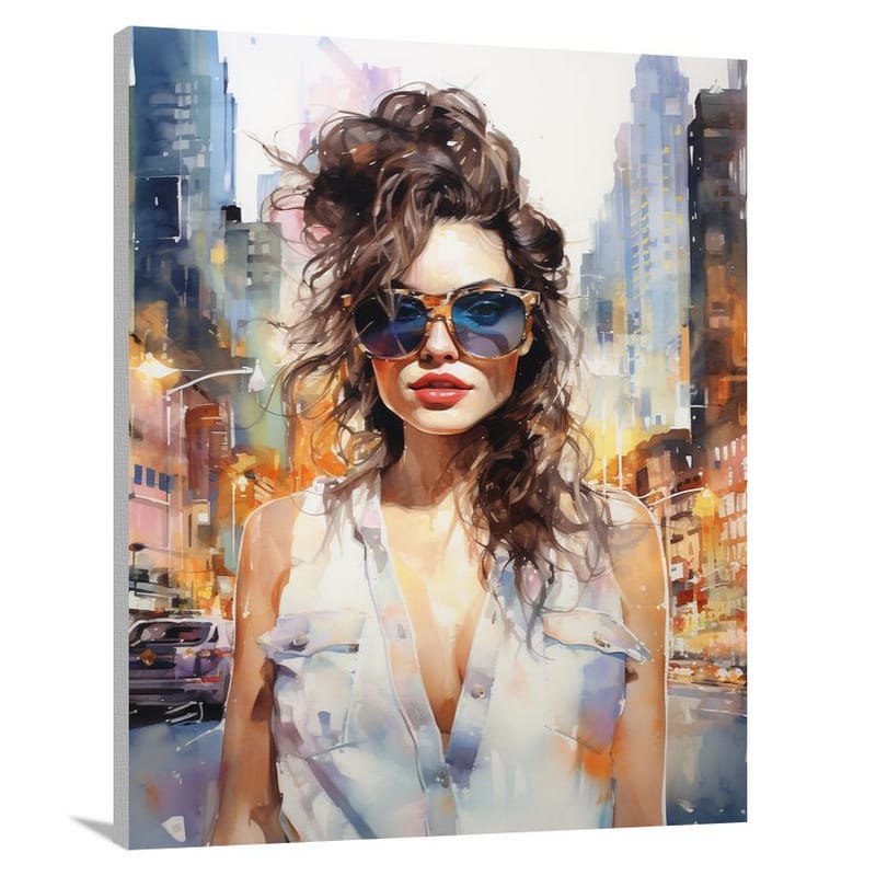 Fashion Glasses: Urban Reflections - Canvas Print