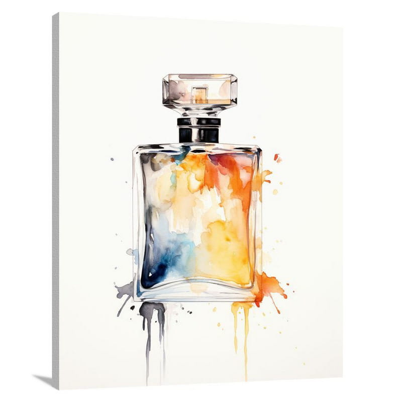Fashion's Fragrant Elegance: Perfume Bottle - Canvas Print