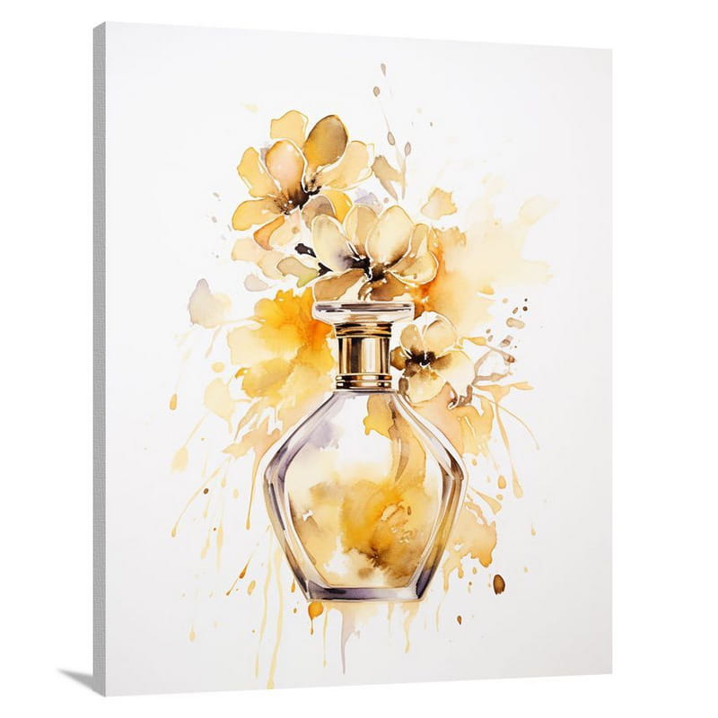 Fashion's Fragrant Elegance: Perfume Bottle - Minimalist - Canvas Print