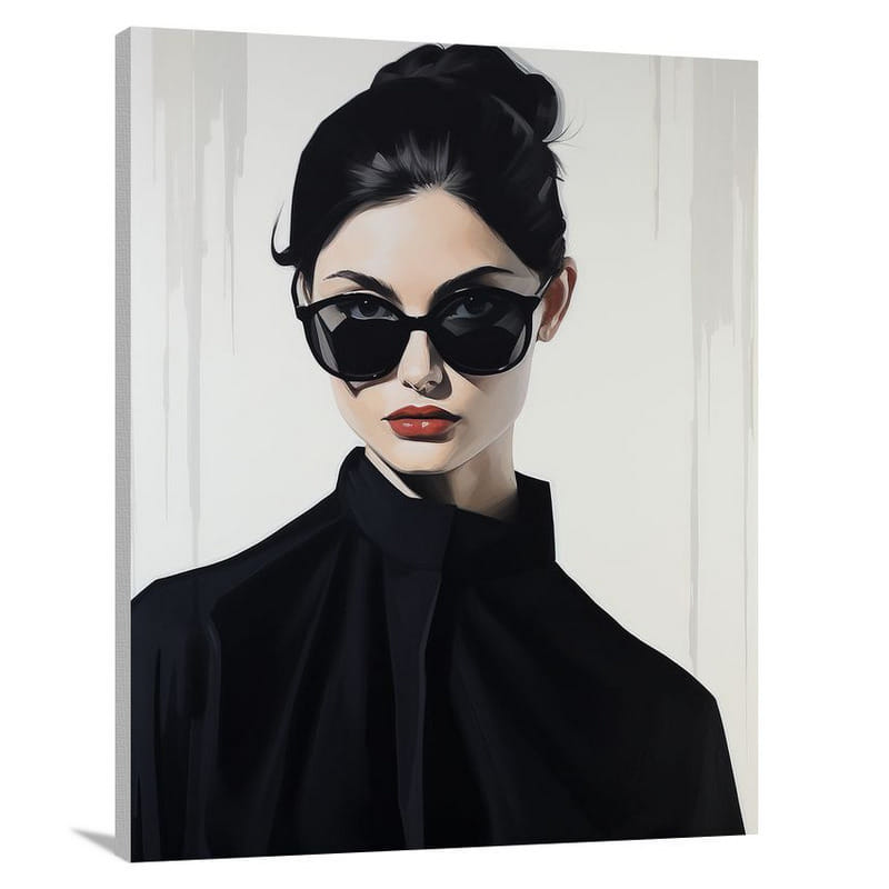 Fashion's Veiled Gaze: Glasses - Canvas Print