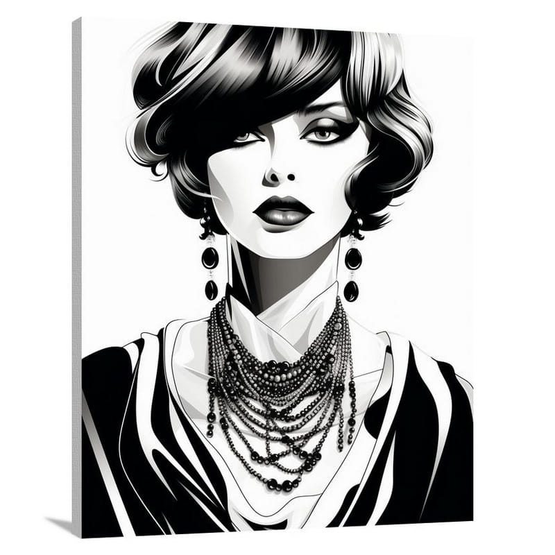 Fashionista's Adorned Elegance - Canvas Print