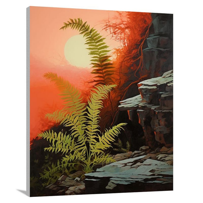 Fern's Fiery Cliffs - Minimalist - Canvas Print